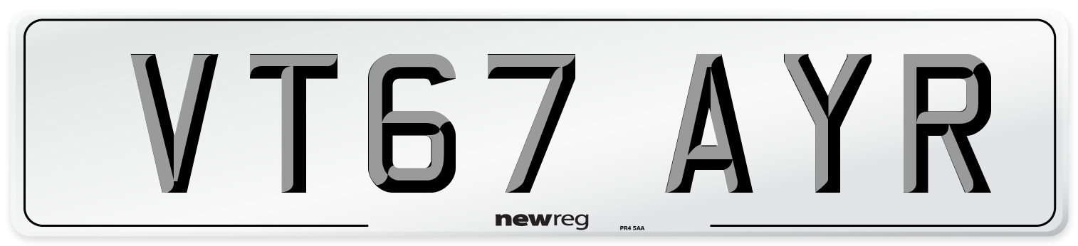 VT67 AYR Number Plate from New Reg